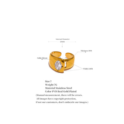 Cast Stainless Steel Geometric Wide Ring