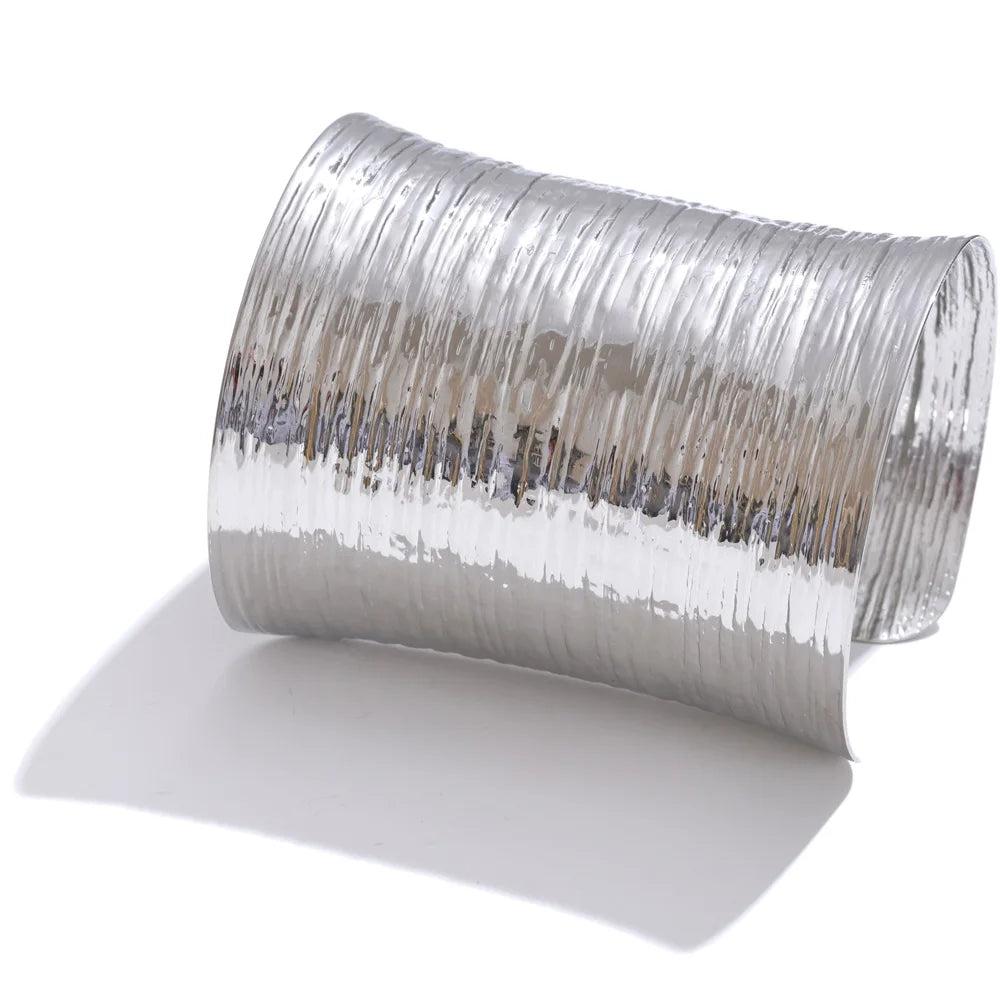 Elegant cuff bracelet stacked as bracelet with gold layers