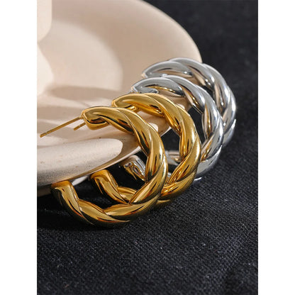 Geometric Twisted C Shape Earrings for Women