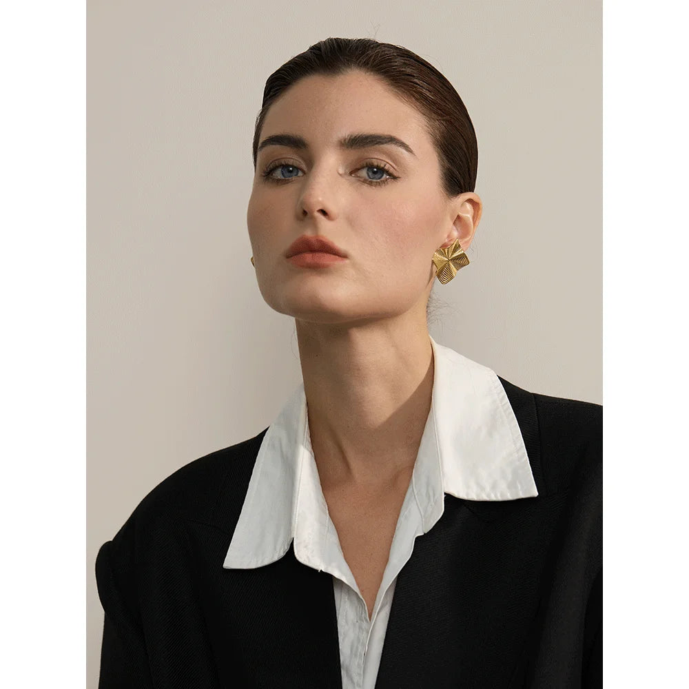 Square Stainless Steel Statement Earrings