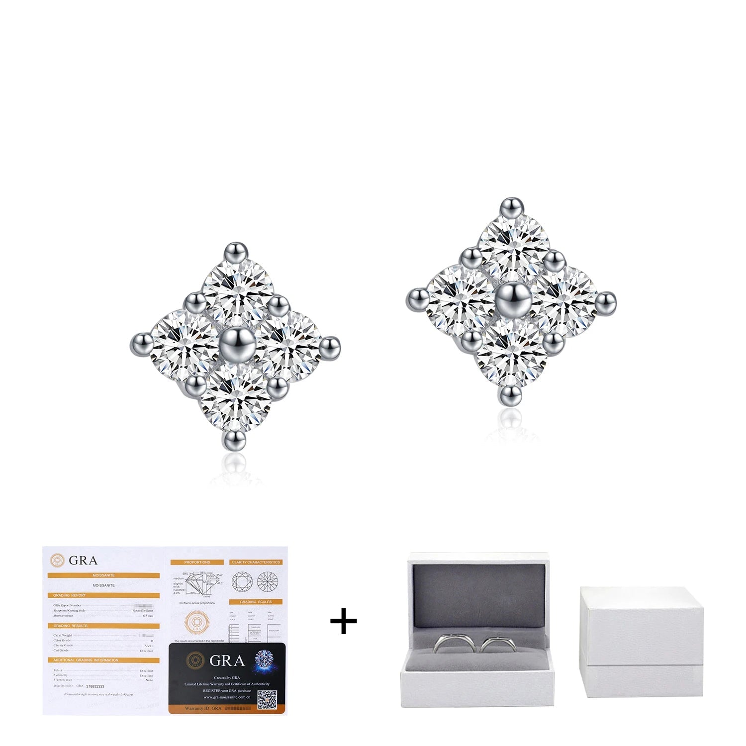 Timeless ear rings crafted to showcase moissanite diamond radiance