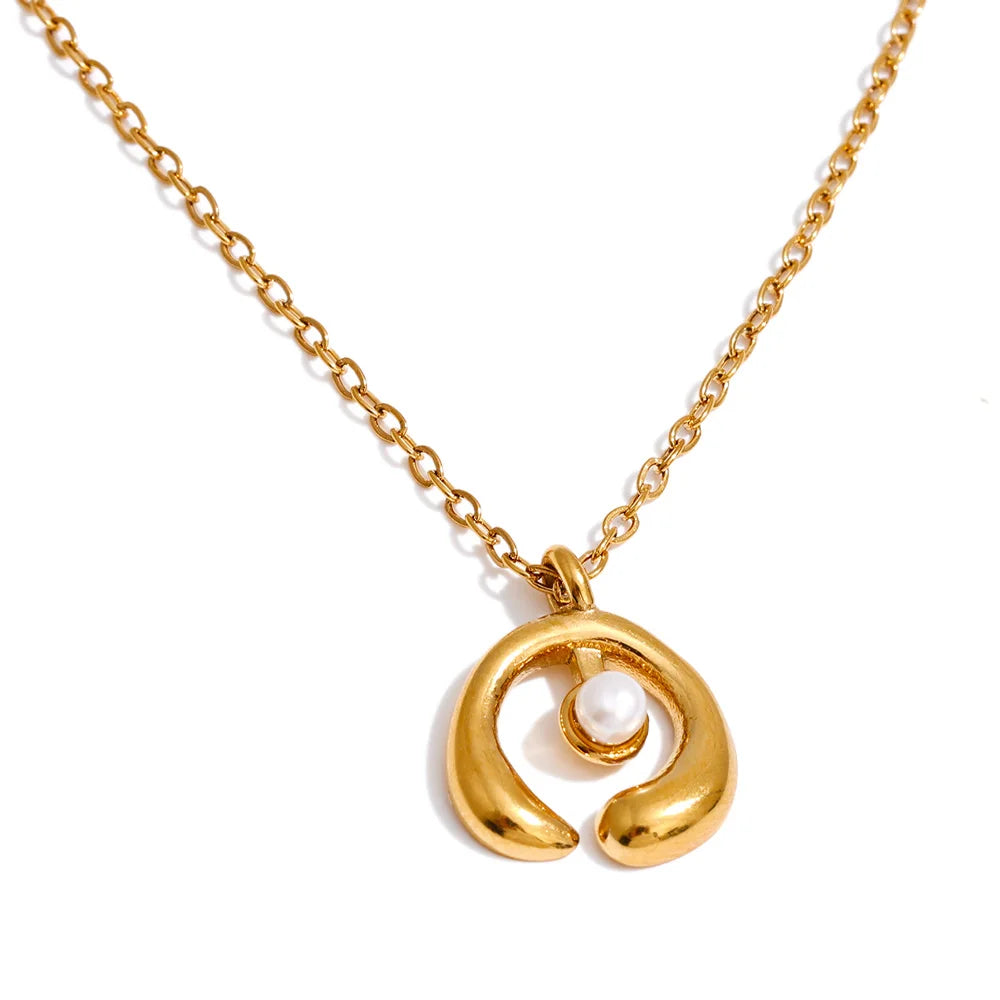 Pearl and necklace layered with other chic accessories