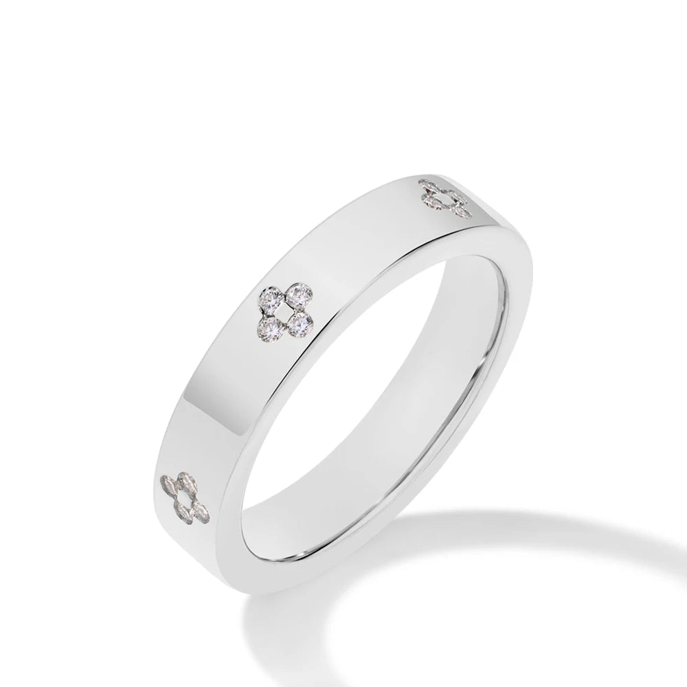 Floral moissanite wedding band ring with moissanite diamonds sparkle