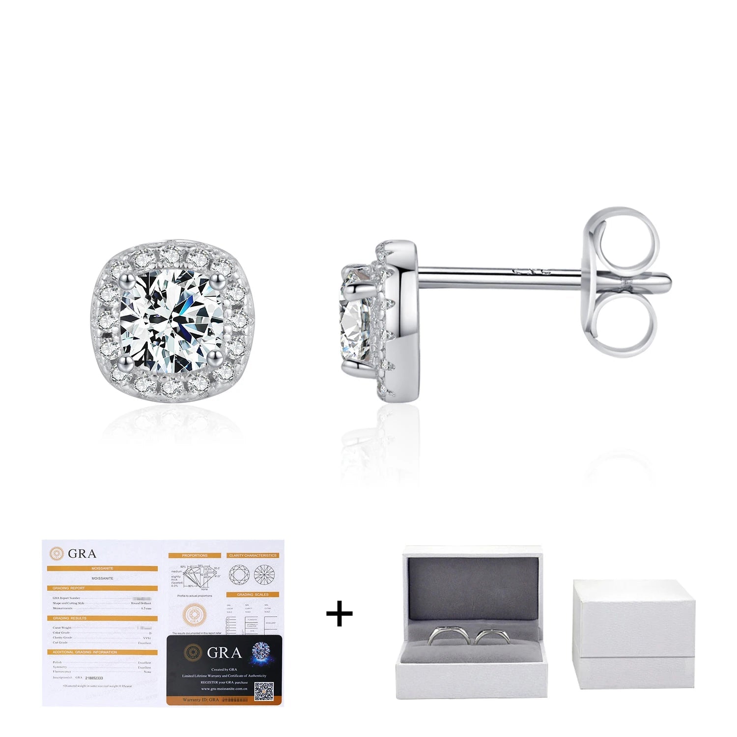 Flatlay of stud earrings arranged with coordinating ear rings pieces