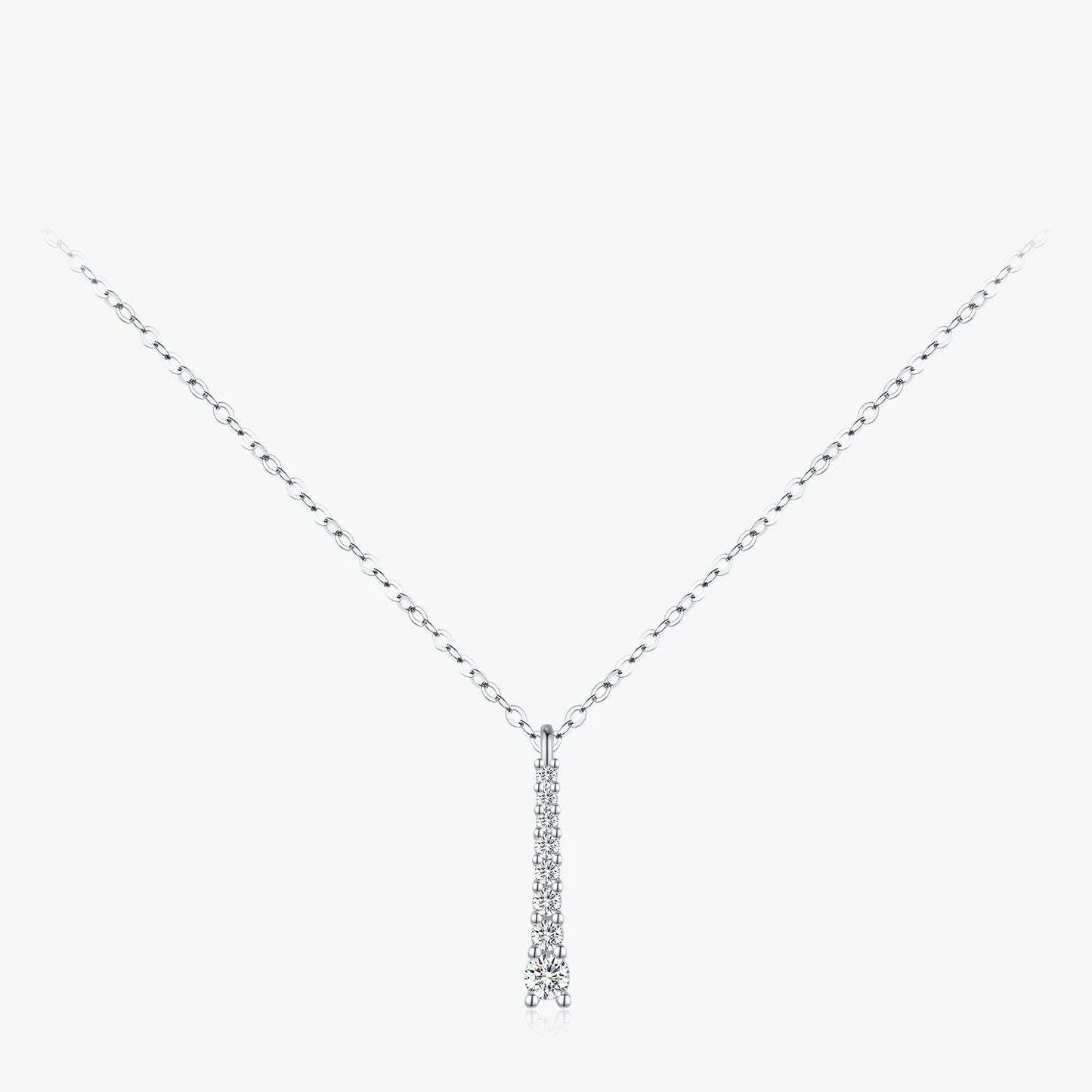 Sterling Silver Minimalist Moissanite Pendant Necklace