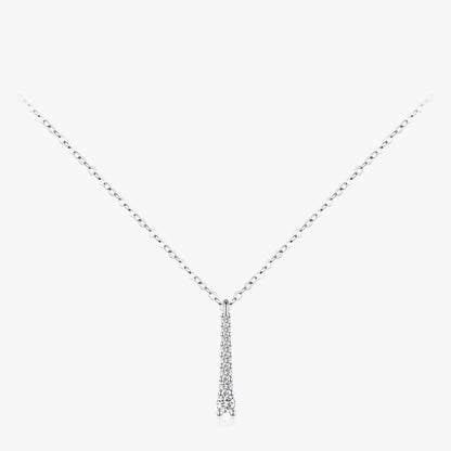 Sterling Silver Minimalist Moissanite Pendant Necklace