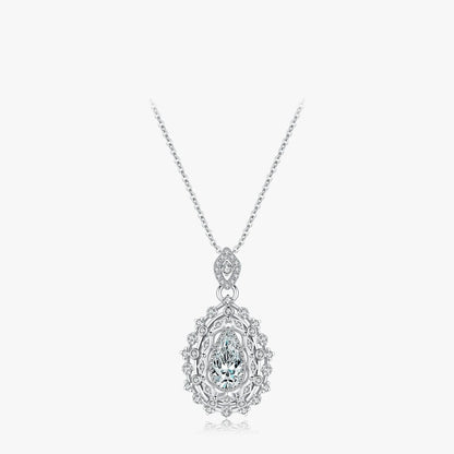 Sterling Silver Water Drop CZ Pendant Necklace