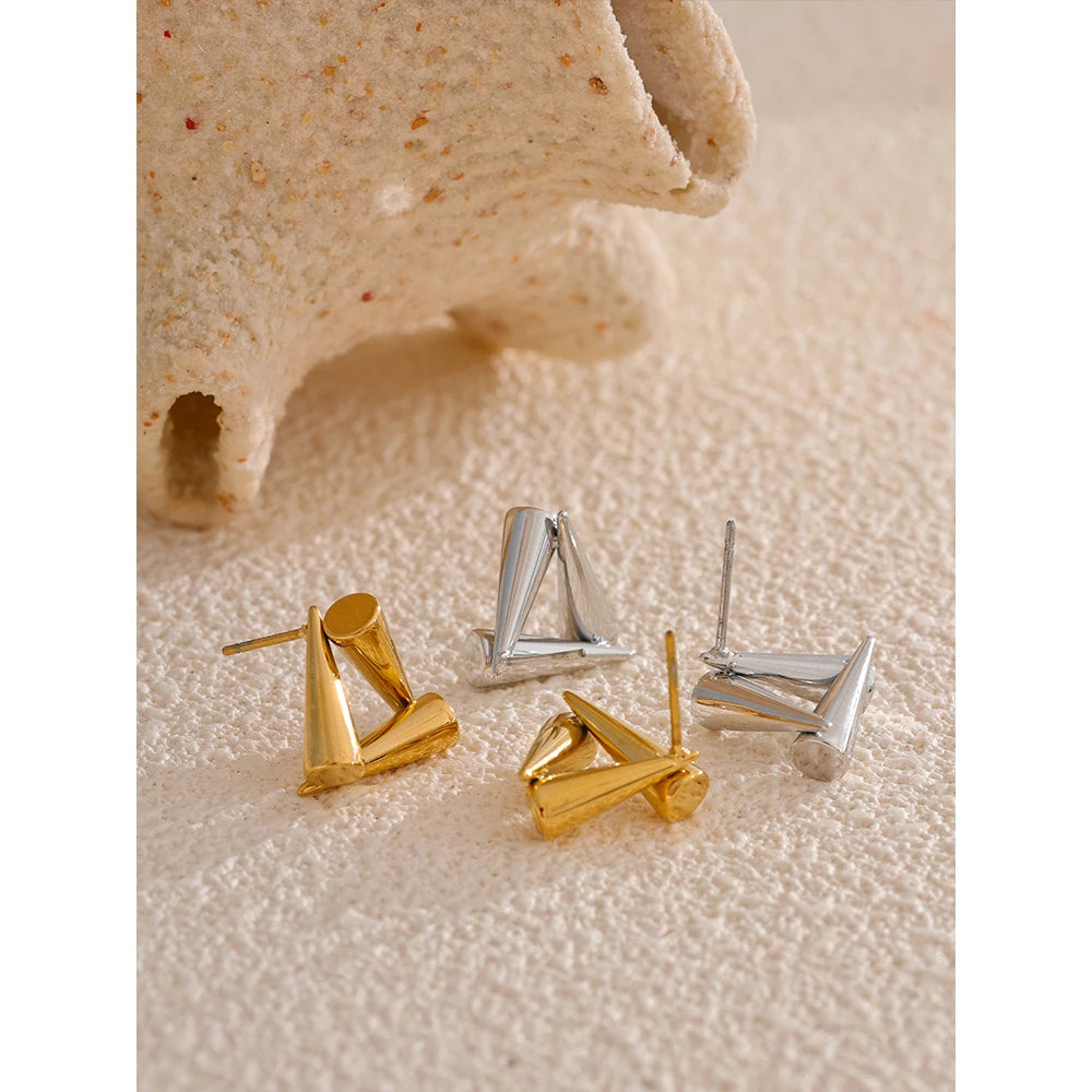 Triangle Geometry Stud Earrings