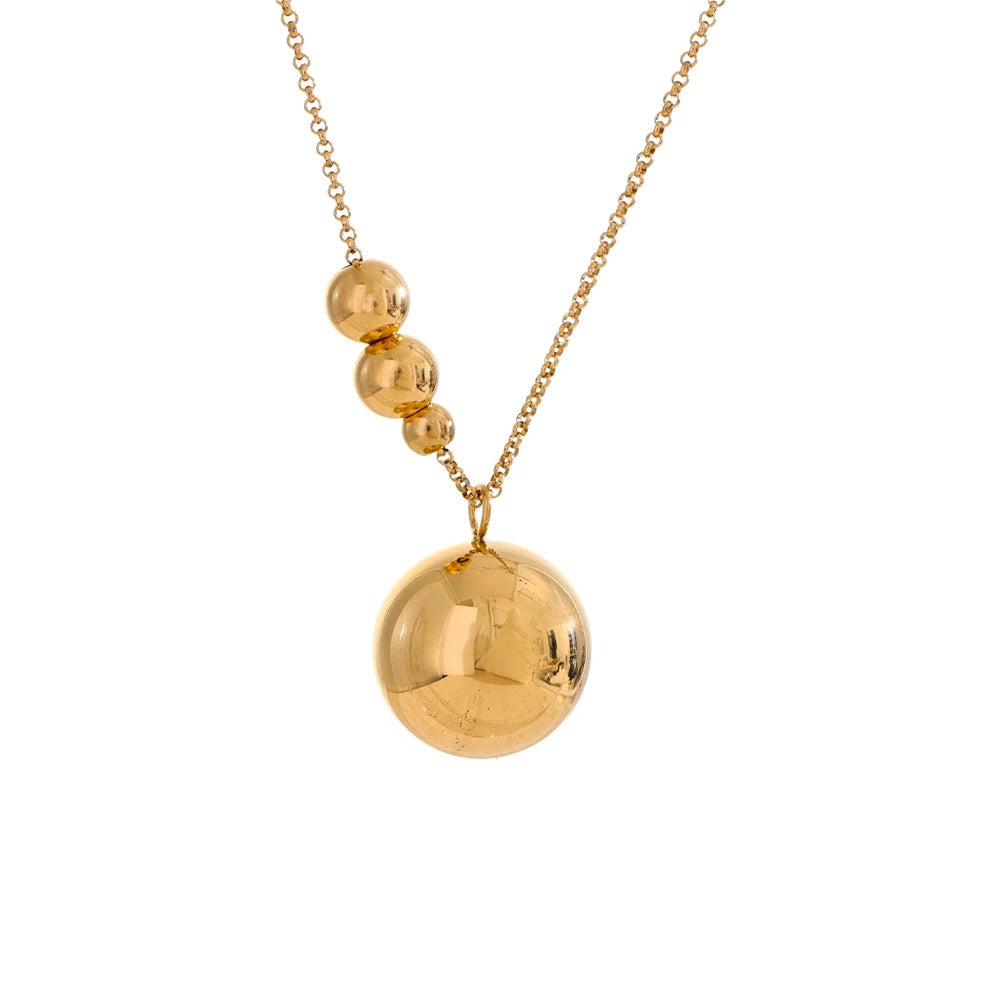 Chain necklace with gold plated necklace pendant as stainless steel jewelry for women