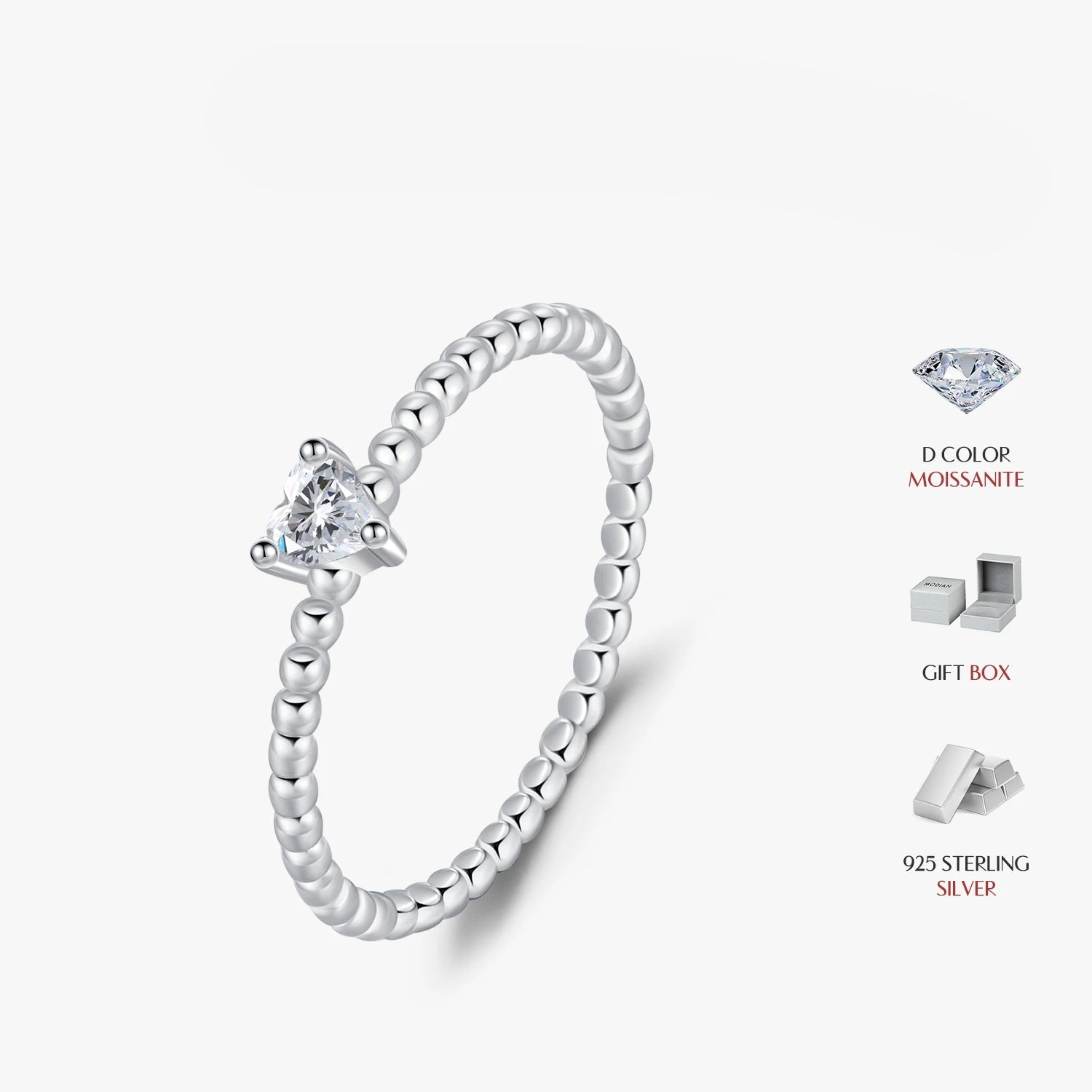 D color heart moissanite rings diamond rings style for women