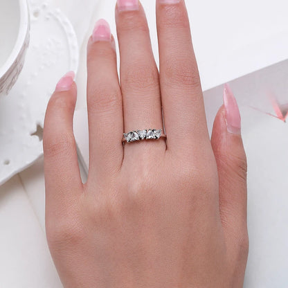 Heart Glow Sterling Silver CZ Stackable Ring