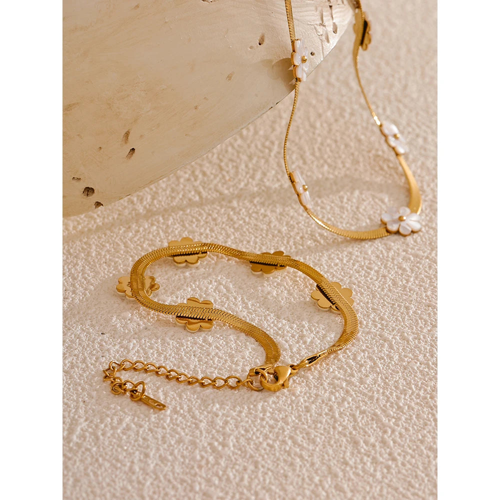 Necklace gold necklace layered with a delicate bracelet gold bracelet