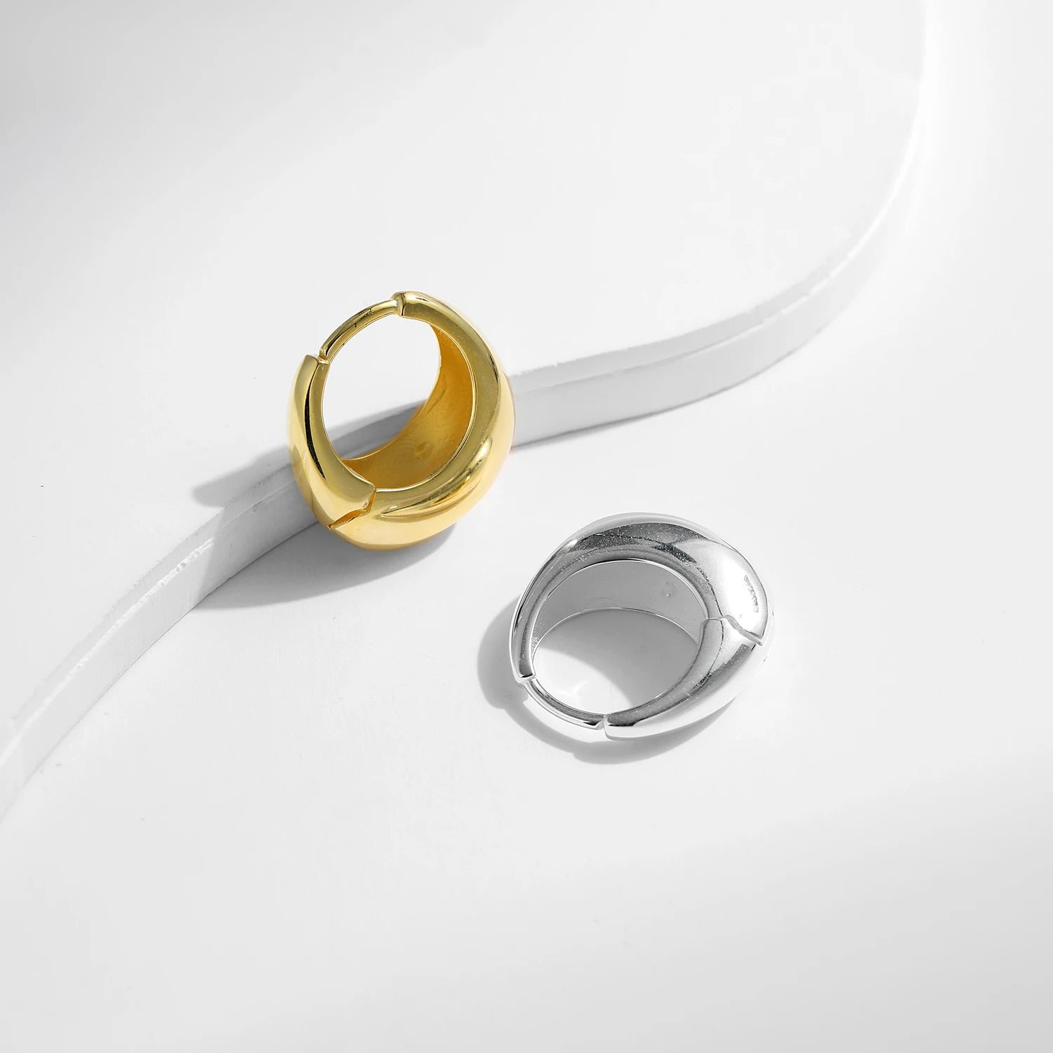 Statement geometric hoop earring premium CZ design