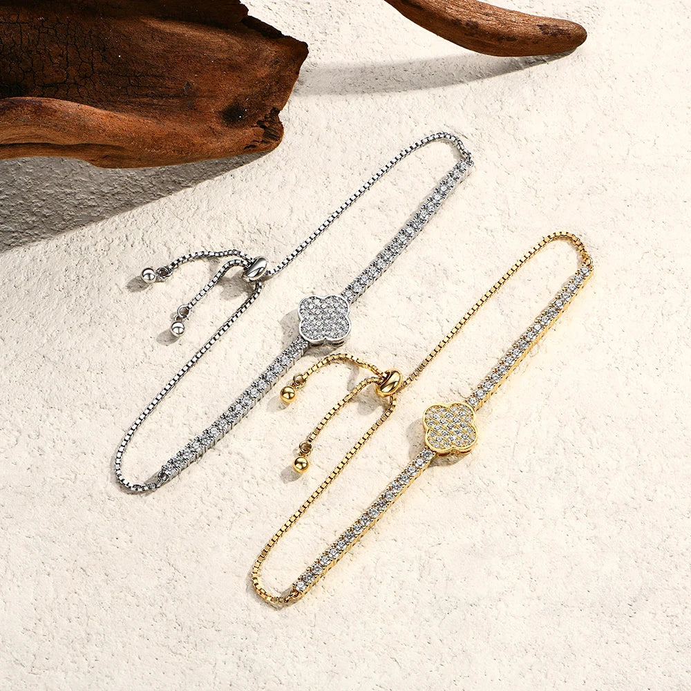 Sterling silver bracelet with full moissanite diamonds