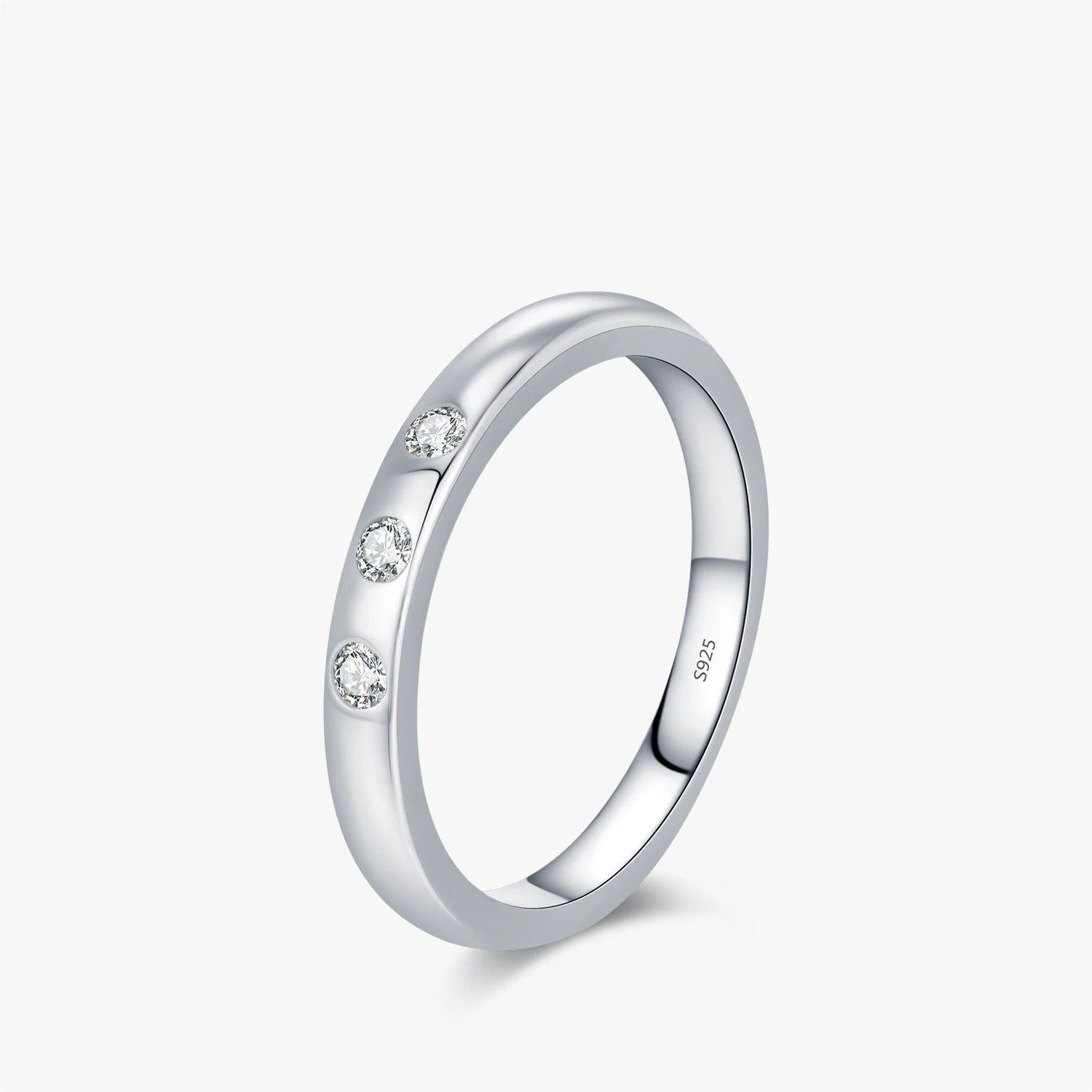 Eternity band stackable ring in 925 sterling silver with silver color