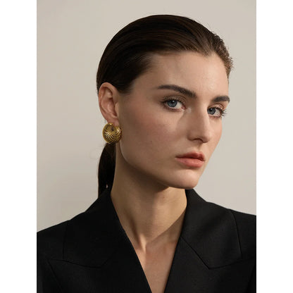 Vintage Hypoallergenic Stud Earrings in Gold