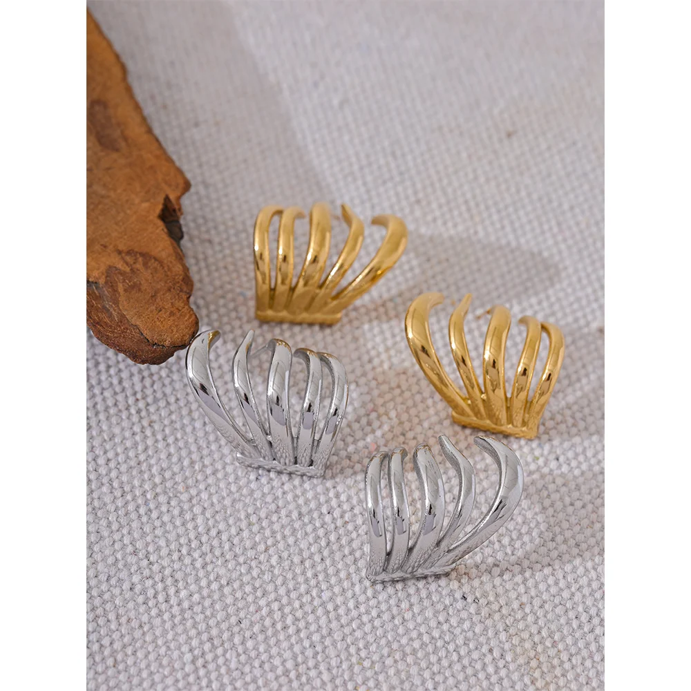 Earrings hoop earrings look crafted in stainless steel