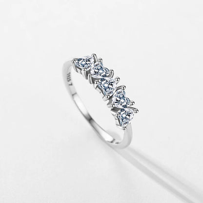 Heart Glow Sterling Silver CZ Stackable Ring