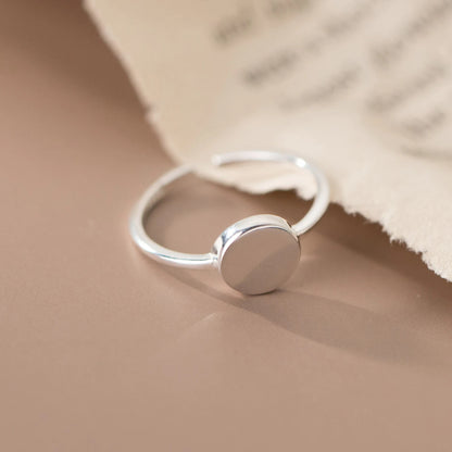 Sleek Circle Sterling Silver Adjustable Ring