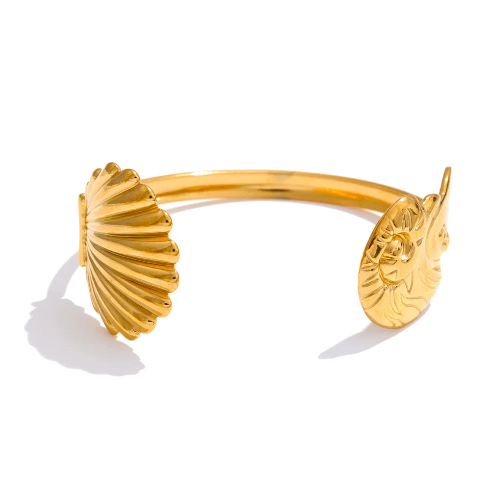 Polished interior curve on stainless steel jewelry cuff bracelet