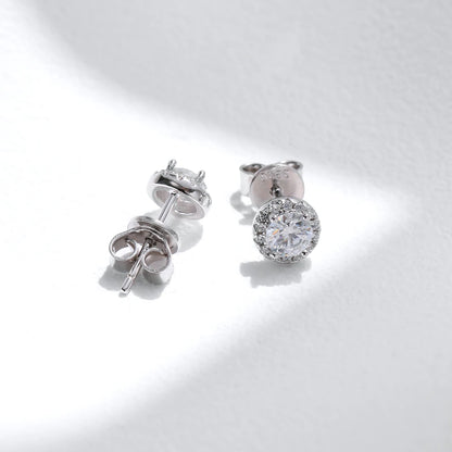 Luxury Moissanite Halo Stud Earrings