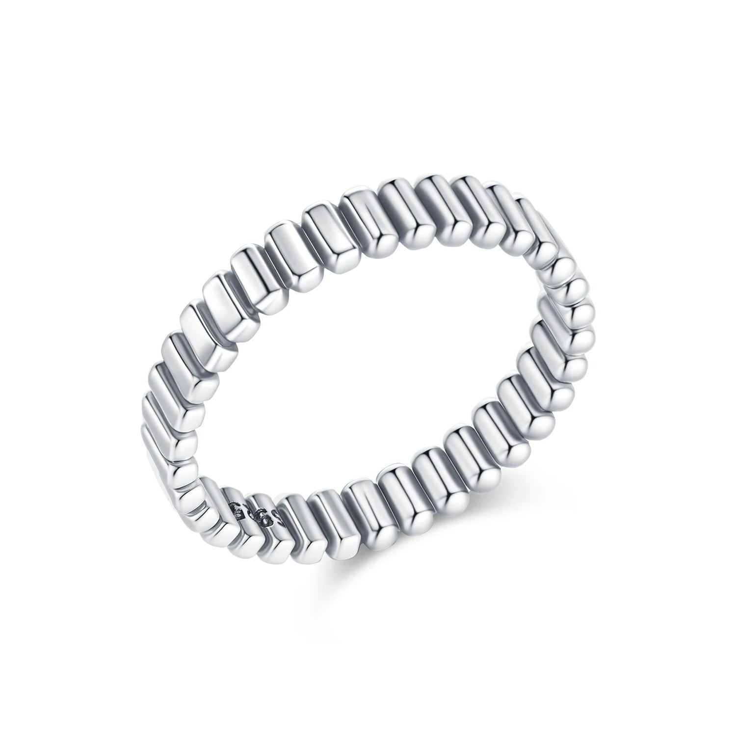 Vintage eternity band ring geometric design in sterling silver