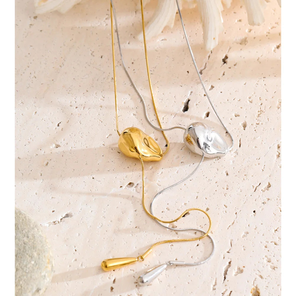 Women wearing stylish fashion jewelry gold plated necklace