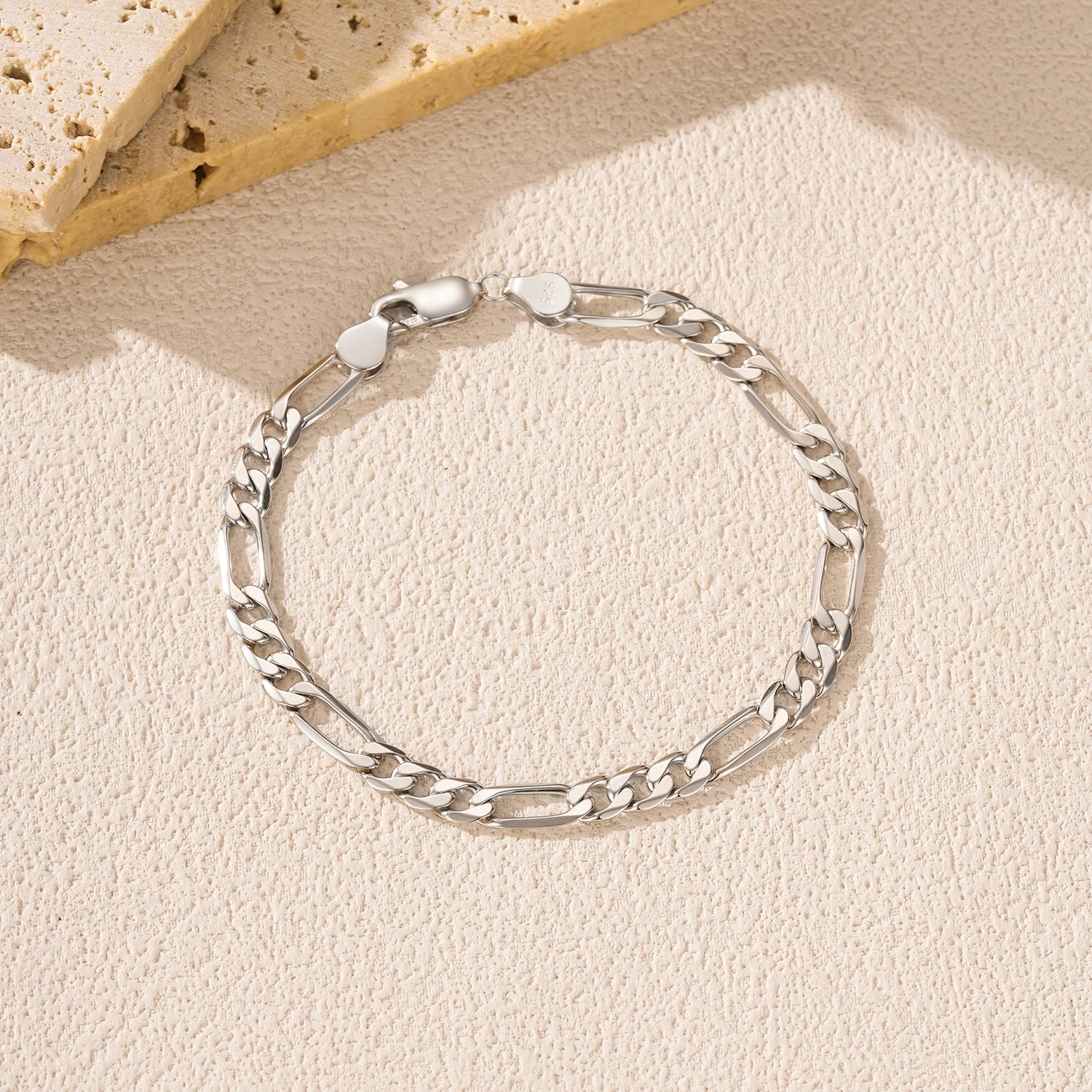 Figaro chain bracelet silver bracelet for women elegance