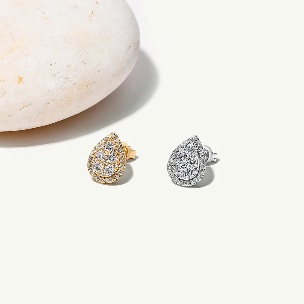 Elegant moissanite jewelry earrings in teardrop design