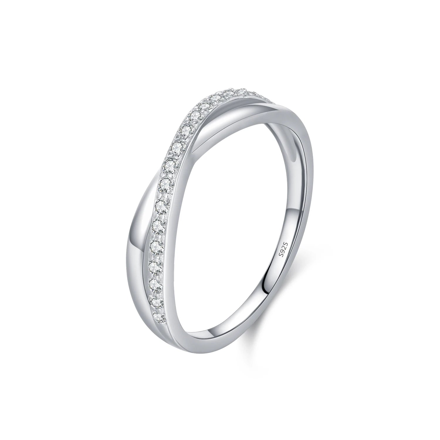 Stackable ring in sterling silver with silver color shine