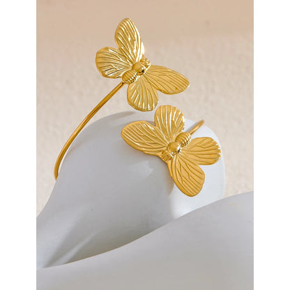 Waterproof Golden Butterfly Cuff Bracelet