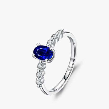 Vintage Blue Oval Zirconia Cocktail Ring