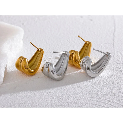 Vintage Gold & Silver Plated Stainless Steel Earrings