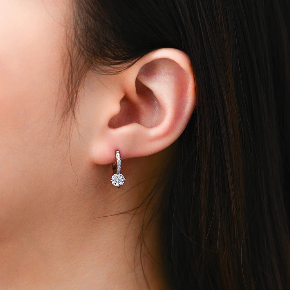 Earrings gold earrings look with moissanite jewelry sparkle