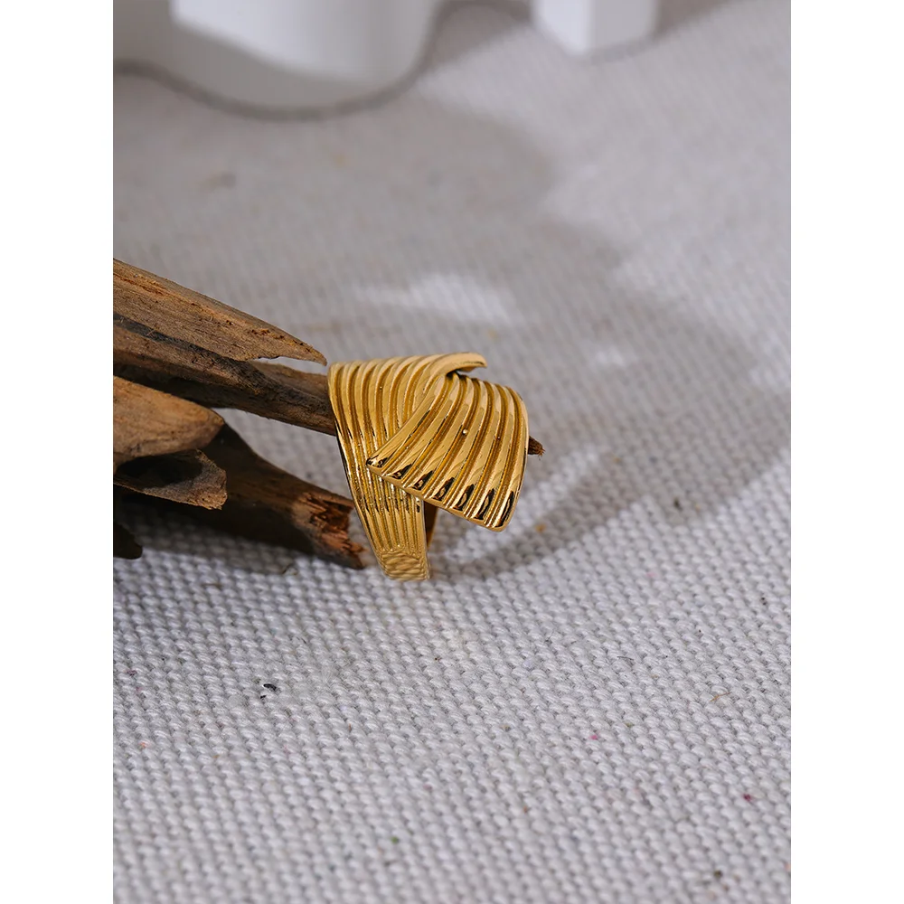 Stainless Steel Geometric Wide Ring