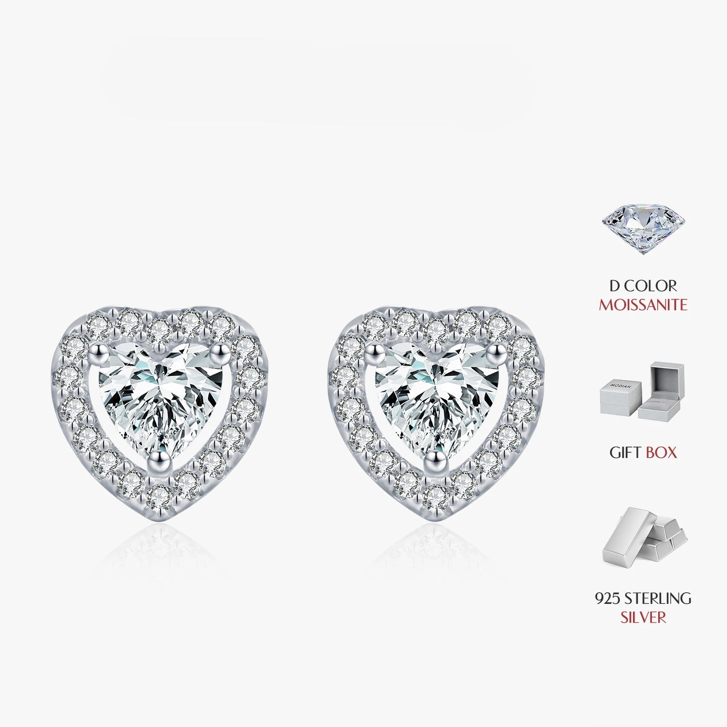 925 silver stud earrings showcasing luminous halo stones