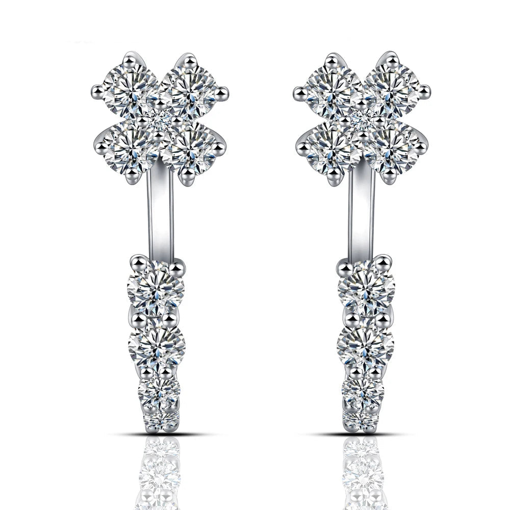 Moissanite diamond stud earrings in 925 sterling silver