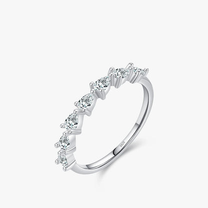 Sterling Silver Water Drop CZ Ring