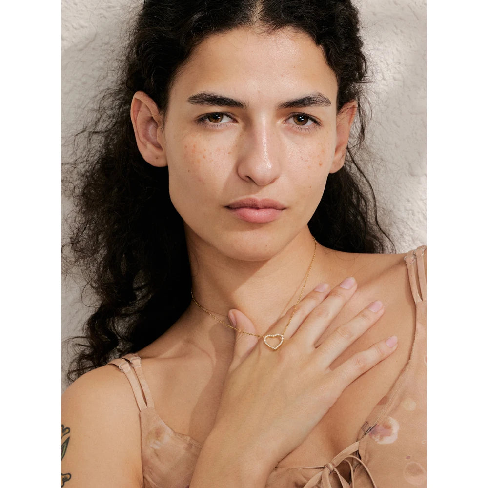 Valentine’s Day gift jewelry featuring gold plated heart necklace