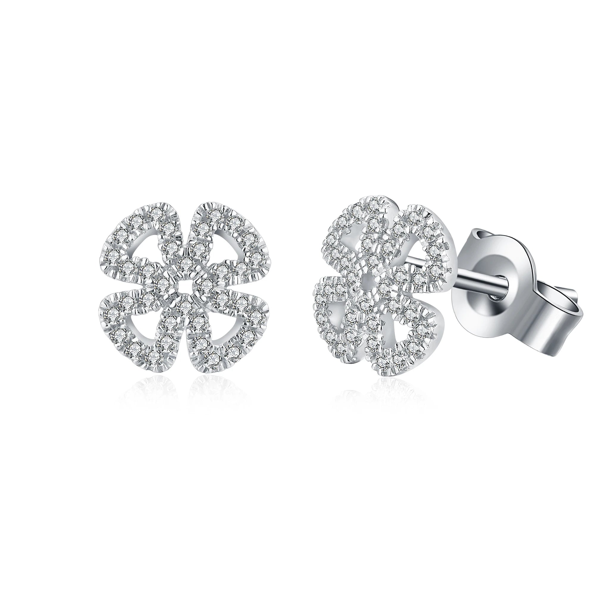 Moissanite jewelry stud earrings in sterling silver earrings with 925 silver finish