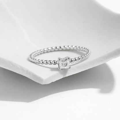 925 Sterling Silver Moissanite Engagement Ring