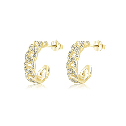 Platinum-Plated CZ Stud Earrings