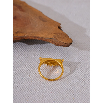 Gold Stainless Steel Natural Shell Fan Ring