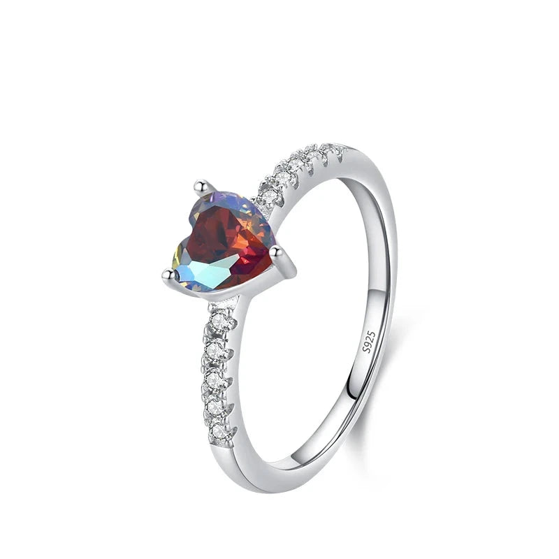 Heart rings inspired sterling silver ring in a bright 925 finish