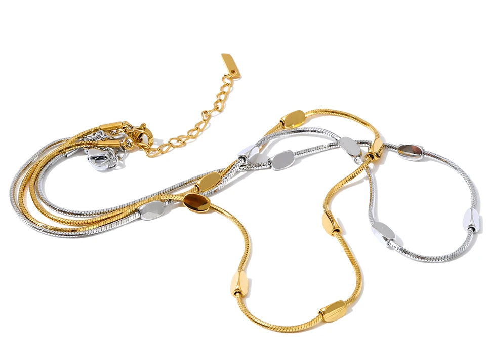 high-shine gold snake chain necklace stainless steel gold plated