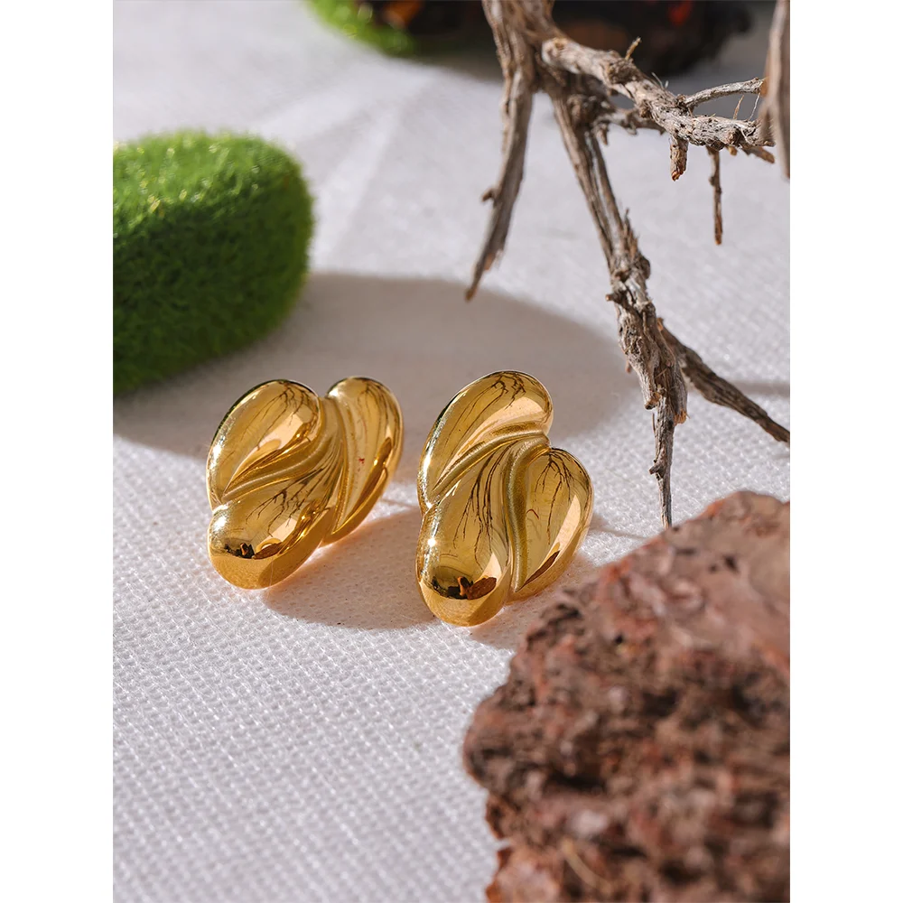 Sleek Metal Water Drop Stud Earrings