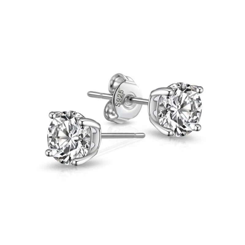 1.0CT moissanite diamond stud earrings in 925 sterling silver