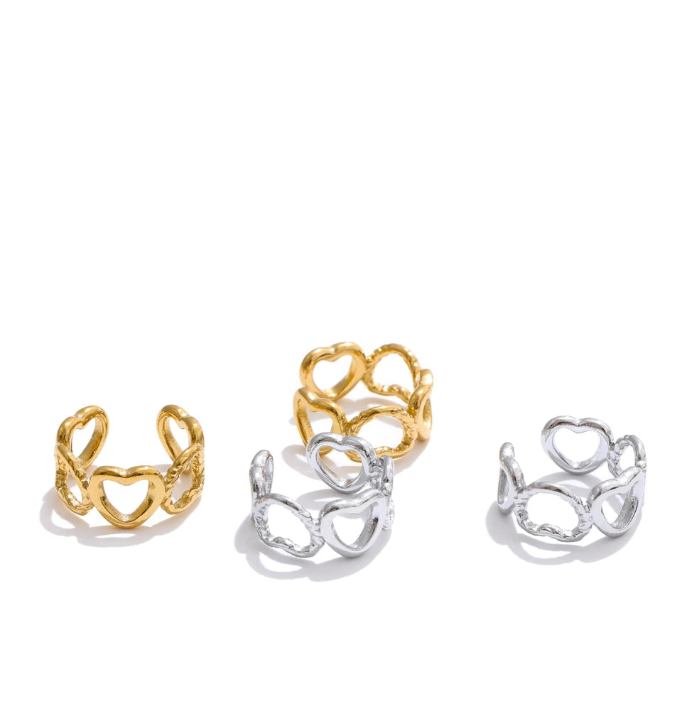 Gold plated heart earrings that clip on for comfort