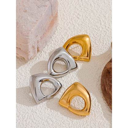 Glossy Smooth Geometric Stainless Steel Earrings