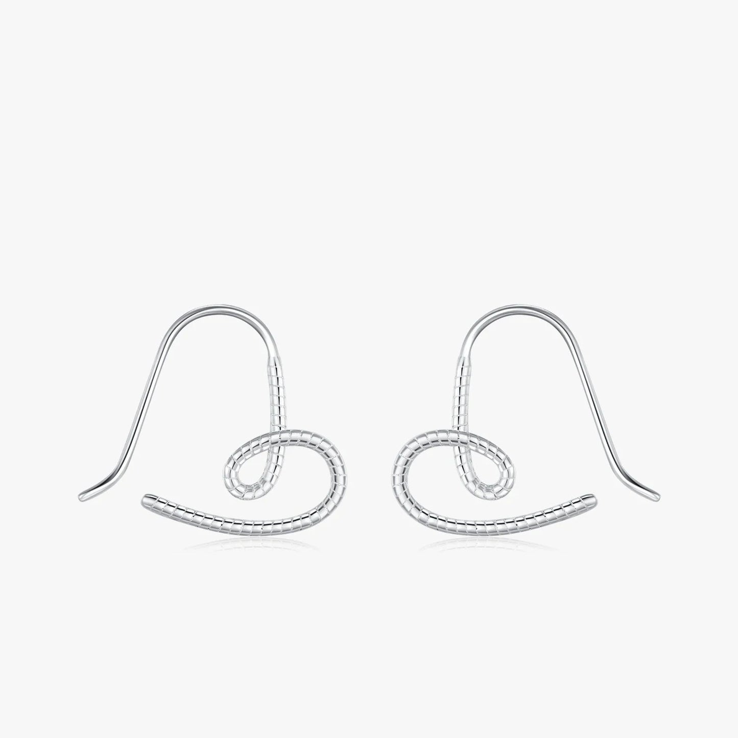 Vintage 925 Silver Heart Hoop Earrings